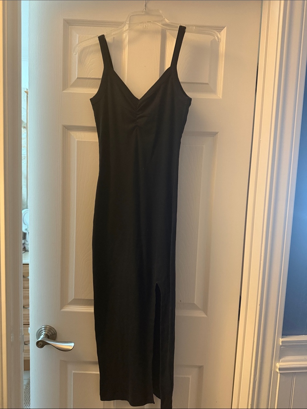 Chaser Black Maxi Slip Dress with Side Slit